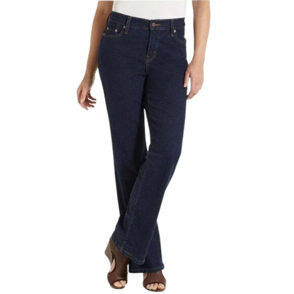 Levis Perfectly Slimming 512 Boot Cut High Rise Indigo Wash Jeans - Sz 10 - Picture 1 of 9